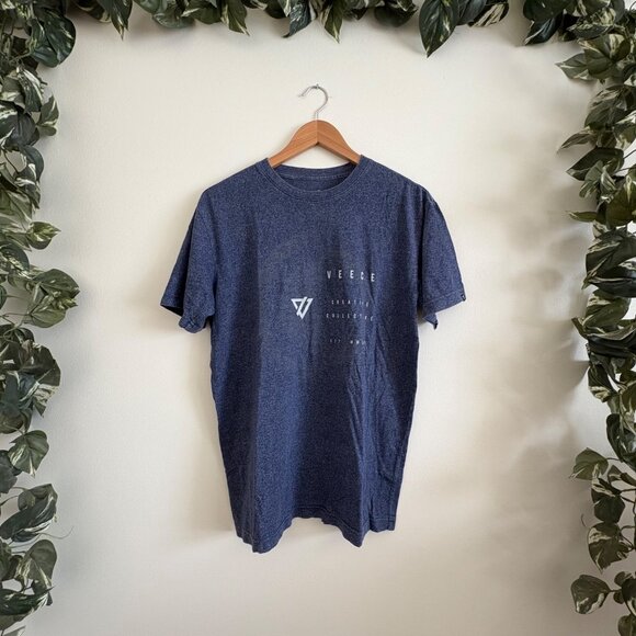 Veece Short Sleeve Scoop Neck Graphic Shirt Heathered Blue Men’s Size M - Picture 1 of 8